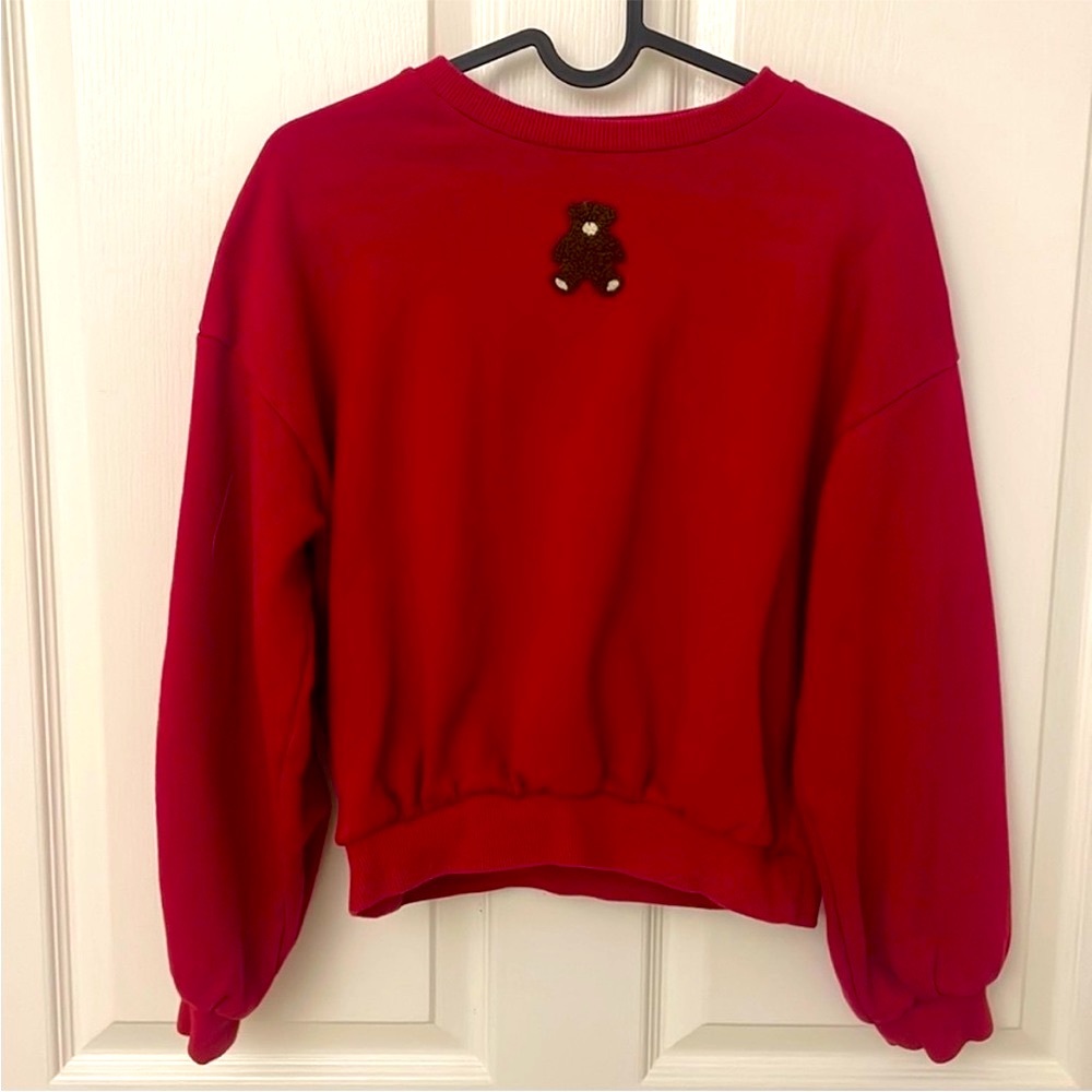 Merry Jenny teddy bear embroidered crewneck